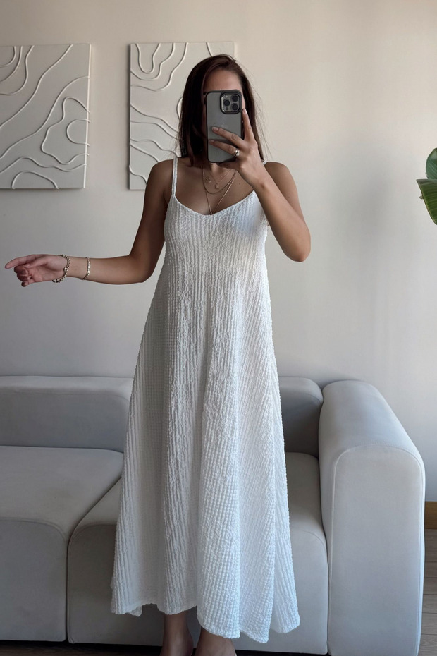 Anna İp Askılı Bubble Elbise 13828 - 2