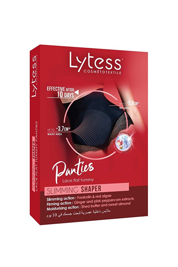 Slimming Shaper Lace Flat Tummy Panties, Black S/M