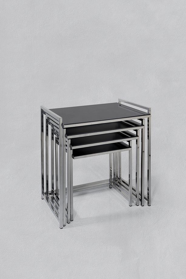 SİYAH CAM - TEPSİ MODEL 4 LÜ ZİGON SEHPA ZİGON - 2
