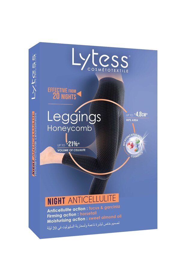 Night Anti-cellulite Honeycomb Leggings,Black S/M