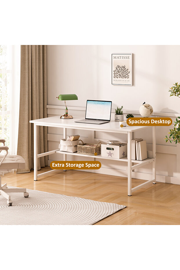 Study desk with storage space, suitable for home office & workstation writing desk,computer table - 2