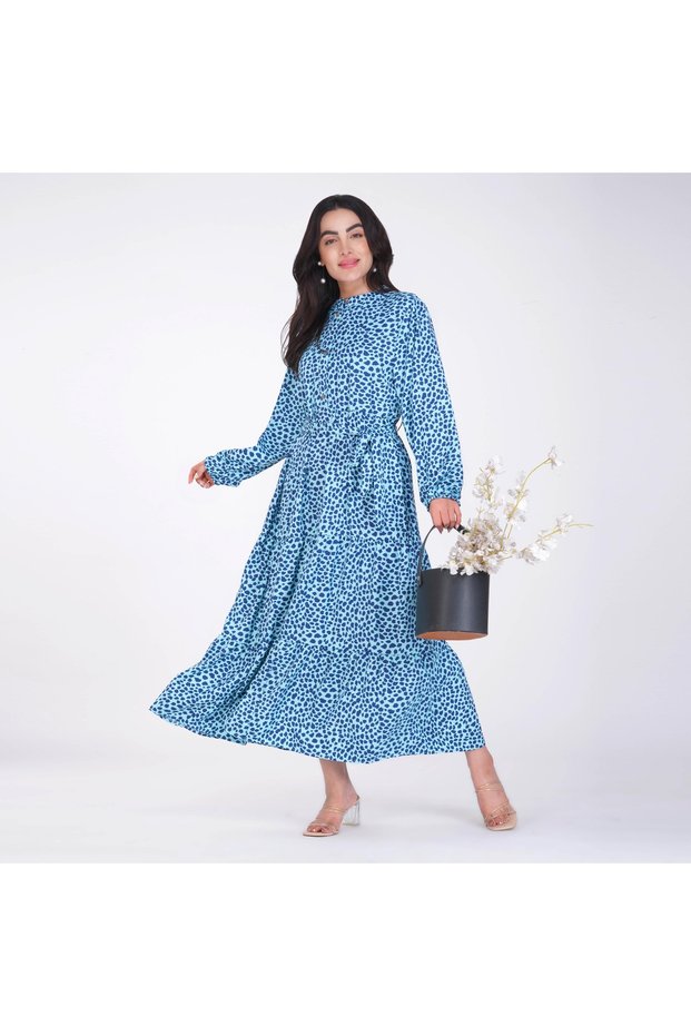 Rayon Colorful Animal Print Maxi Dress - Belted Waist, Available in 3 Colors.
