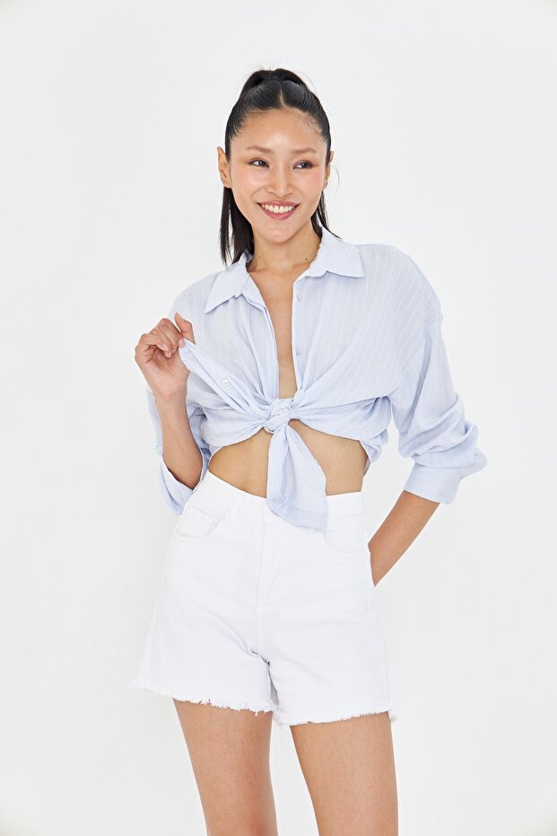 Çizgili Pullu Gömlek - 1