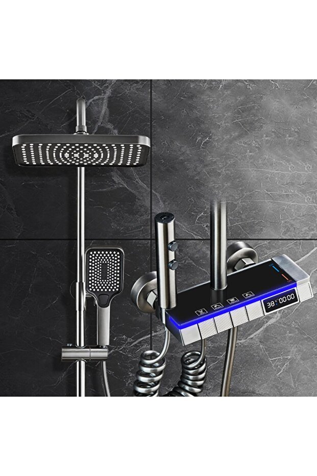 Shower System with LED Digital Display and Atmosphere Lamp, Piano Key Shower System, Intellige