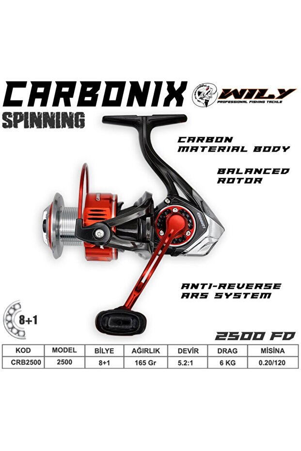 Carbonix 2500 Fishing Reel 8+1 Bb