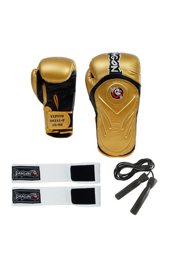 Tepito Boks Eldiveni Elastik Boks Bandajı ve Atlama İpi Kick Boks Set - 1