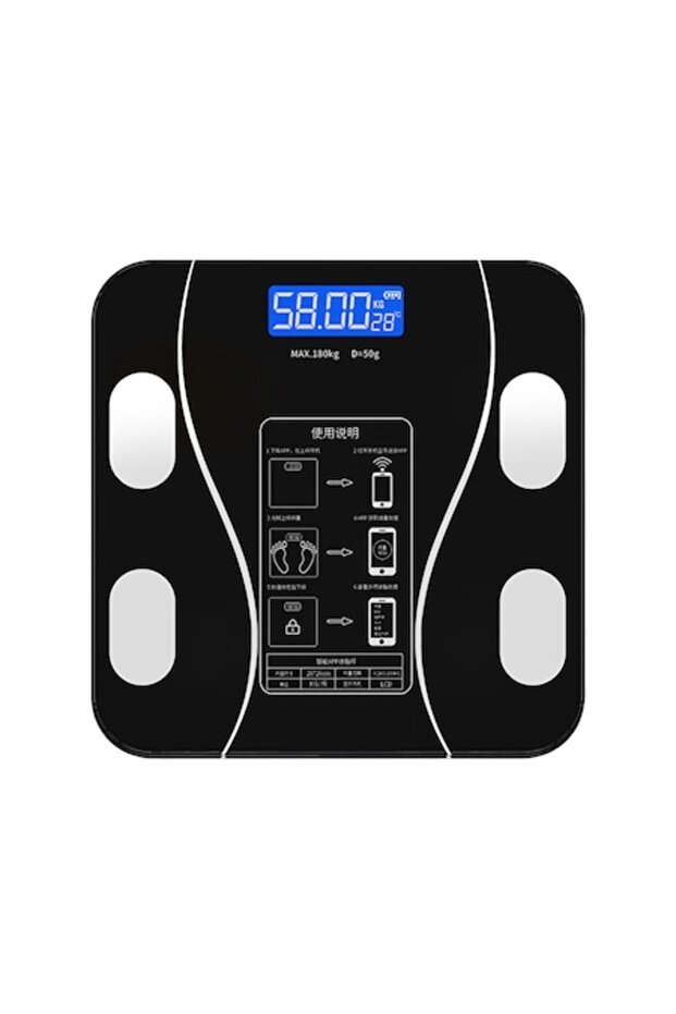 Smart Electronic Scale, 180 kg, Black - 1