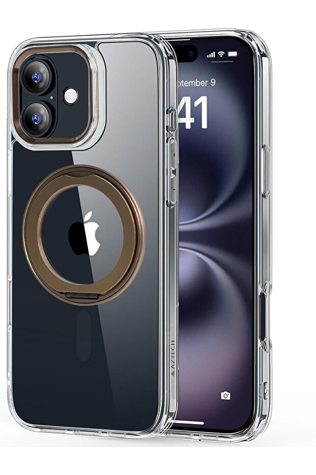 for iPhone 16 Plus Case With 360°Rotable Magnetic Ring Kick Stand and Silicone Finger Ring Grip