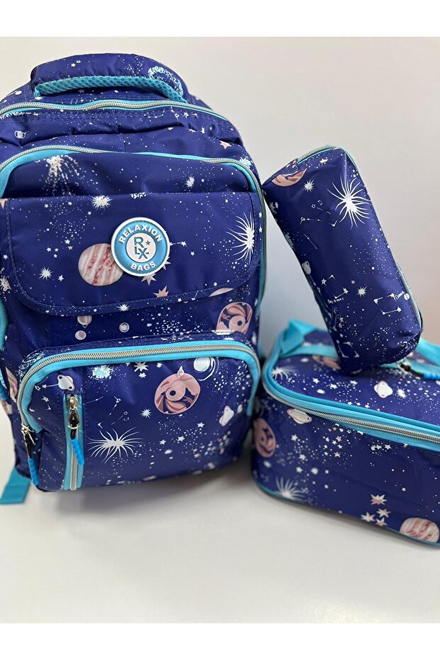 Tuzy Patterned Waterproof School Bag Set of 3