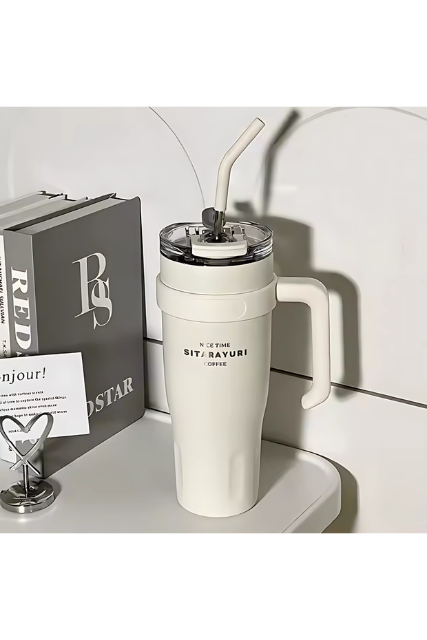 40oz Stainless Steel Tumbler Insulated Travel Mug with Lid & Straw Vacuum Cup Hot & Cold Drinks