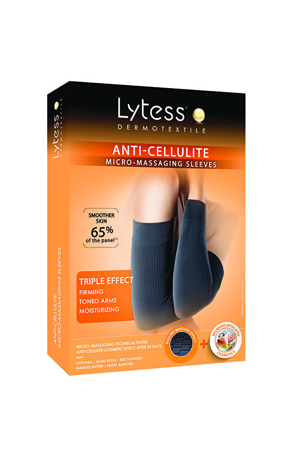 Anti-Cellulite Micro-Massaging Sleeves ,Black ,TU