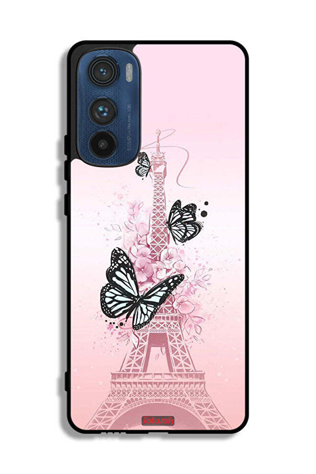 Motorola Edge 30 Protective Case Cover Butterflies On Eiffel Tower