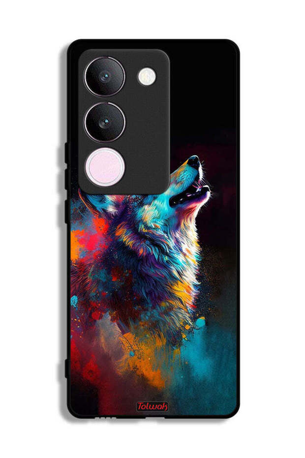 vivo S17 Protective Case Cover Wolf Colorful Art