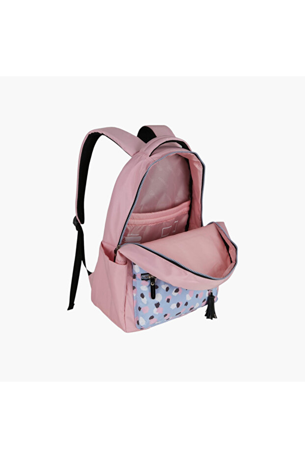 Solid Backpack with Adjustable Straps and Zip Closure - 6x12x21 cms - 3