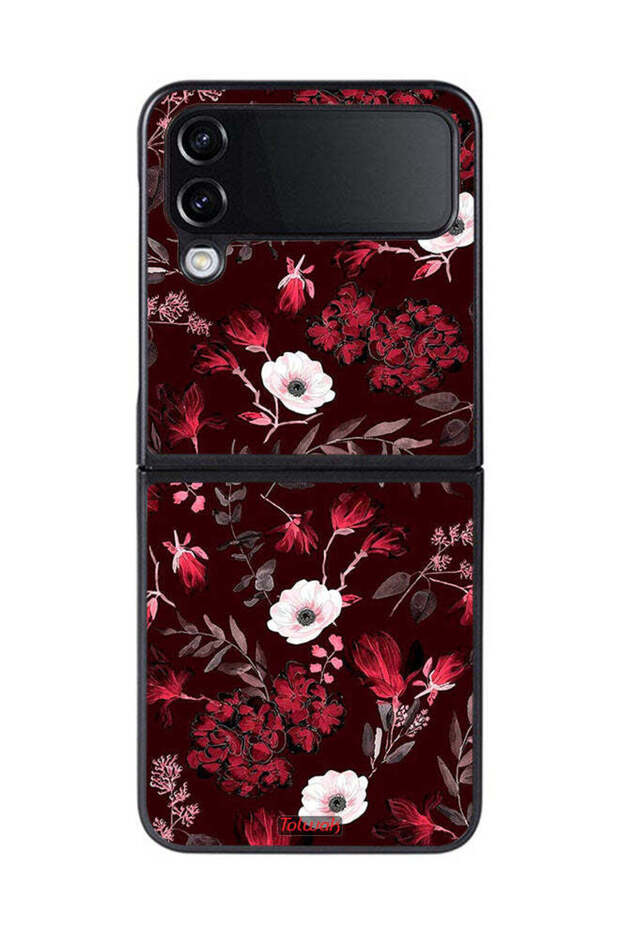 Samsung Galaxy Z Flip 4 Protective Case Cover Small Flowers And Tropical Leaves