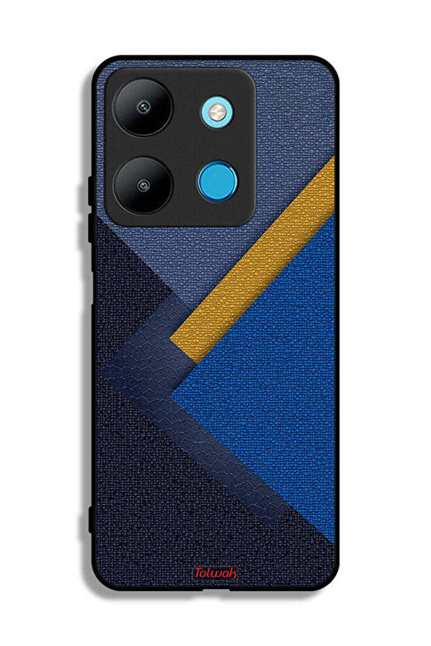 Infinix Smart 7 Protective Case Cover Triangles Leather Shades Pattern