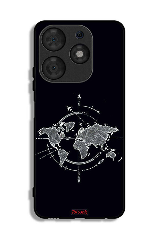 Tecno Spark 10 Pro Protective Case Cover Compass Art