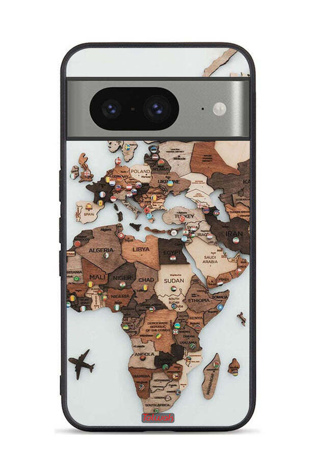 Google Pixel 8 Protective Case Cover World Map Art
