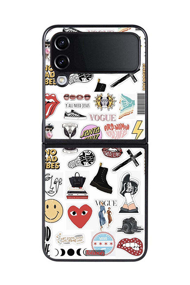 Samsung Galaxy Z Flip 4 Protective Case Cover No Bad Vibes Stickers