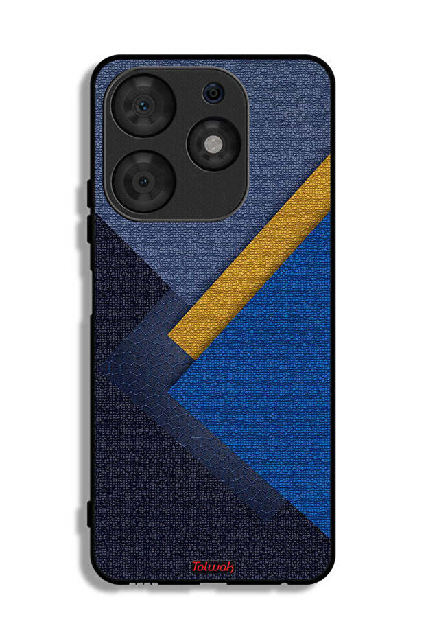 Tecno Spark 10 Pro Protective Case Cover Triangles Leather Shades Pattern