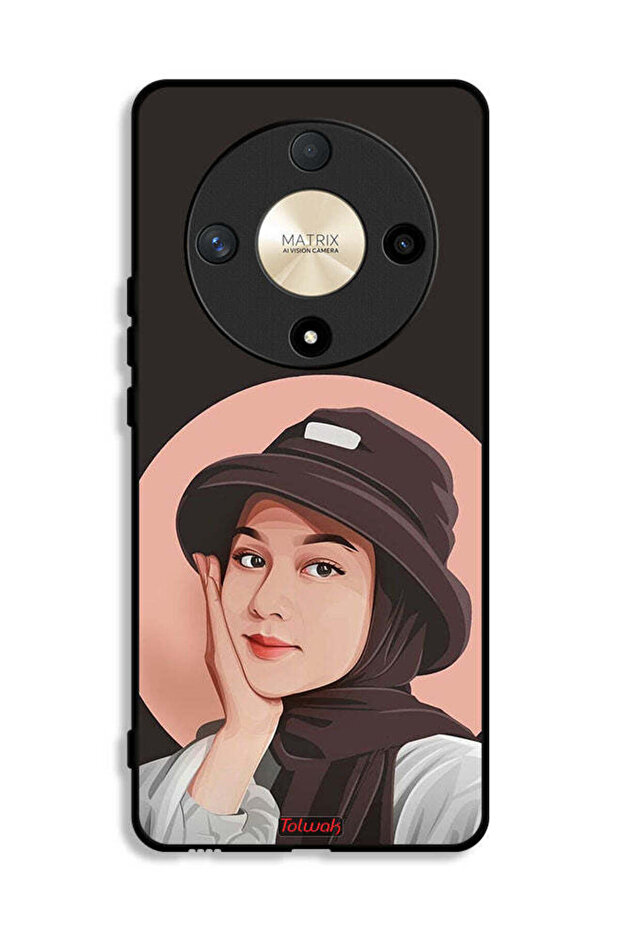 Honor X9b Protective Case Cover Cute Hat Girl Paint Art