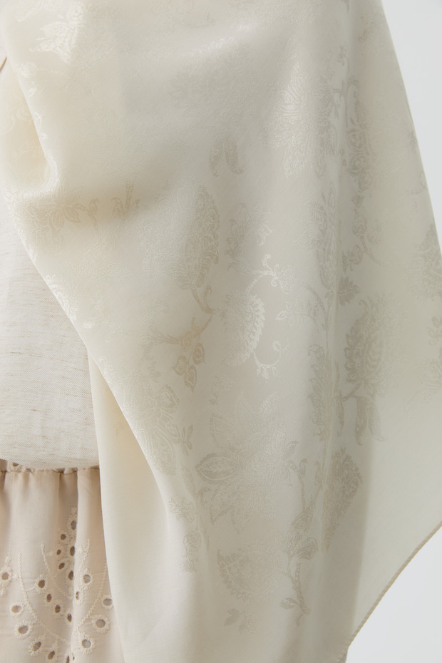 Nevgül Jakar Naturel Şal - Ekru - 4