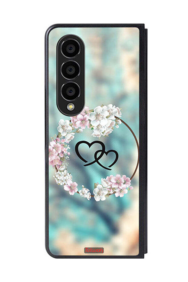 Samsung Galaxy Z Fold 4 Protective Case Cover Hearts In Ring Art