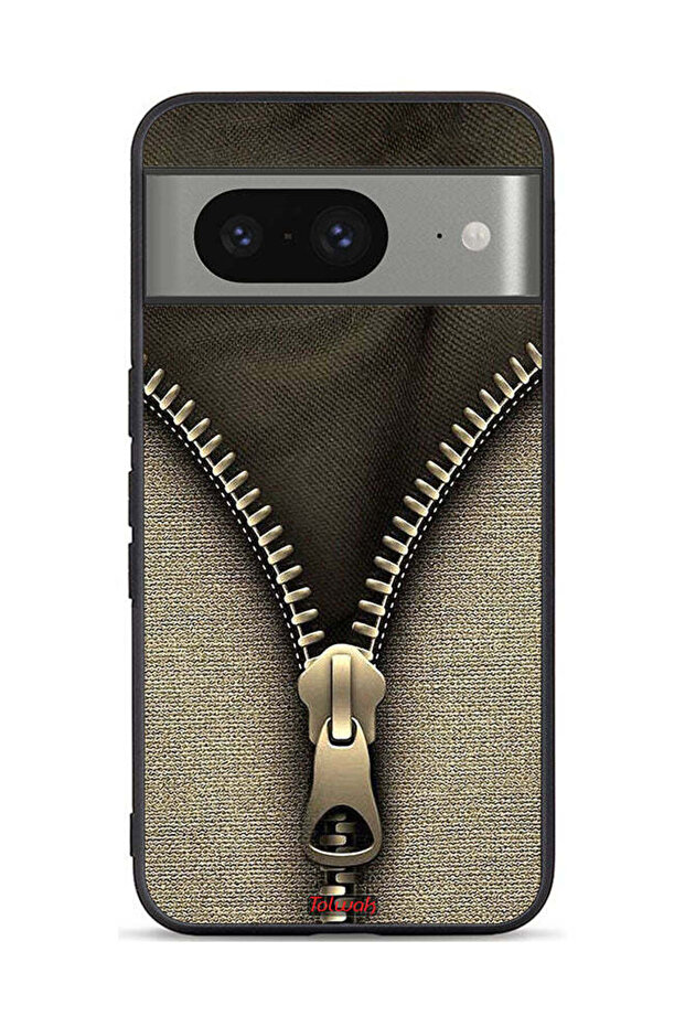 Google Pixel 8 Protective Case Cover Zip Pattern - 1