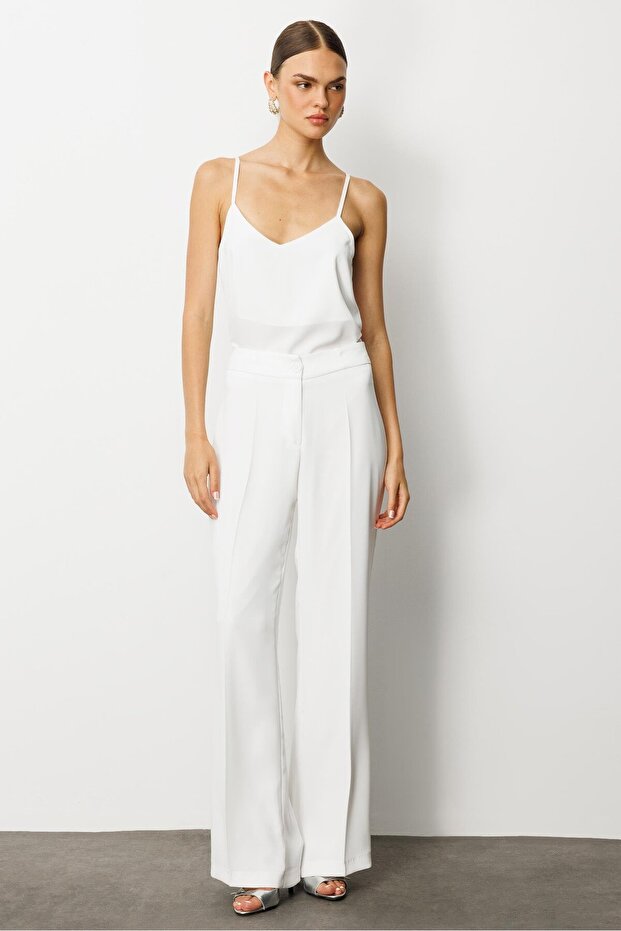 Modailgi Krep Pantolon - 75007 Ekru - 1