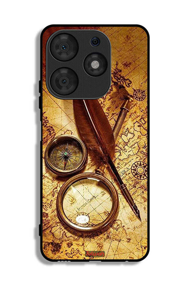 Tecno Spark 10 Pro Protective Case Cover Vintage Compass