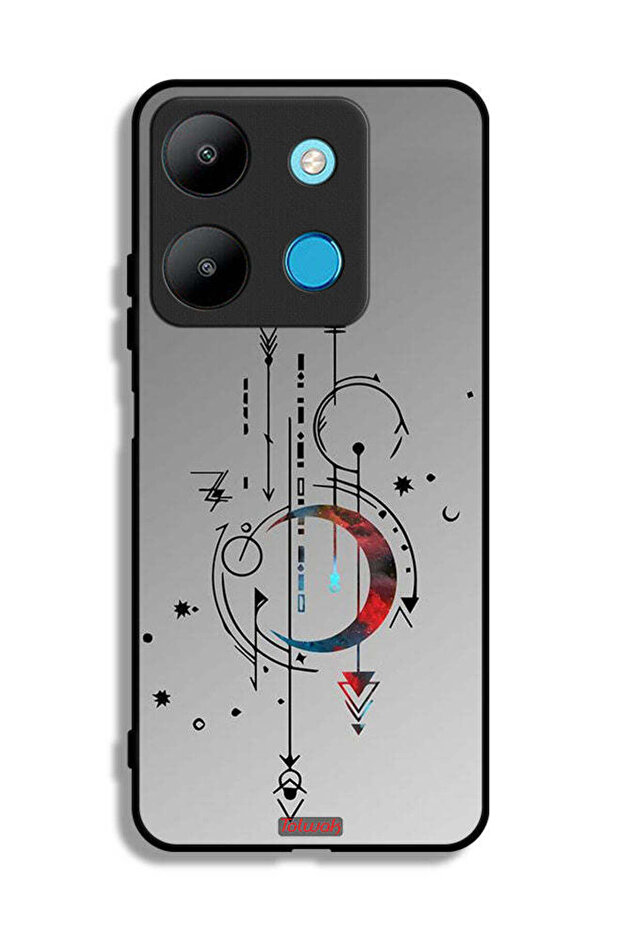 Infinix Smart 7 Protective Case Cover Moon And Arrows Art Pattern