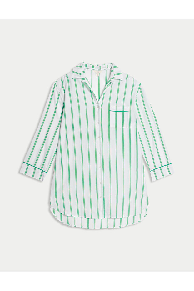 Cool Comfort™ Çizgili Gecelik - 5