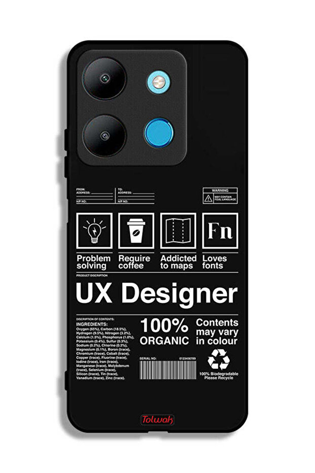 Infinix Smart 7 Protective Case Cover Ux Designer Sticker