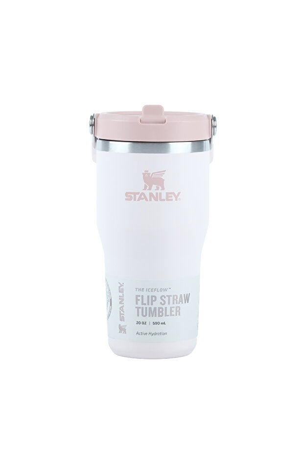 Iceflow ™ Flip Straw Tumbler Thermos with Straw | 0.60 L Powder Pink
