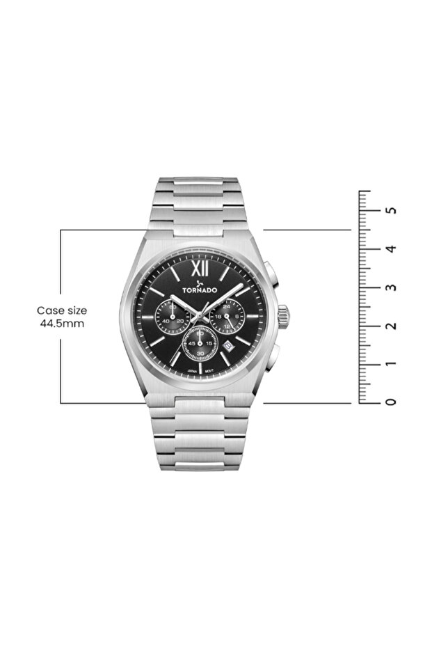 ساعة أورورا نوفا للرجال متعددة الوظائف بمينا أسود - T24105-SBSB - 6