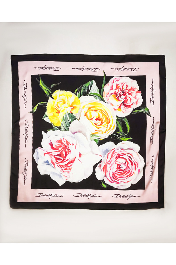 çiçek desenli fular - 2