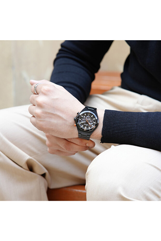 Stellar X Men's Multi Function Black Dial Watch - T24104-BBBB - 7