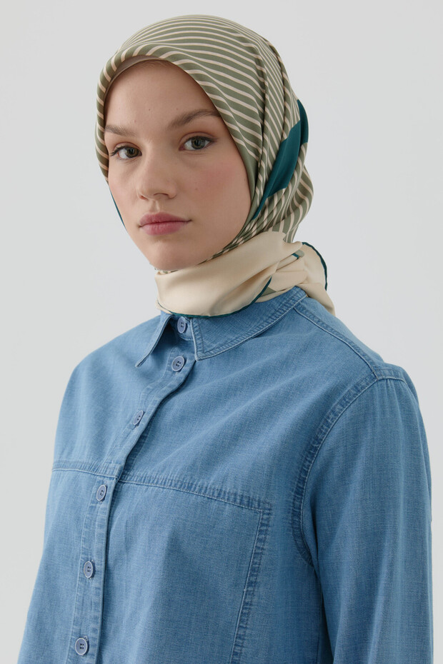 Mana Twill İpek Eşarp - Çağla - 1