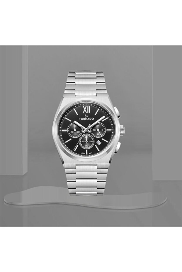 ساعة أورورا نوفا للرجال متعددة الوظائف بمينا أسود - T24105-SBSB - 7