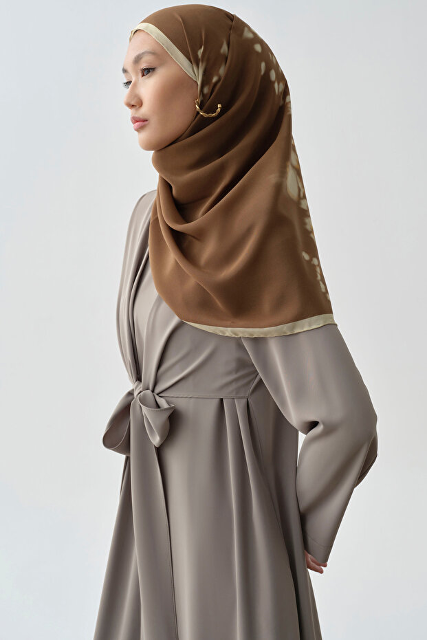 Sebu Krep İpek Şal - Fındık - 1