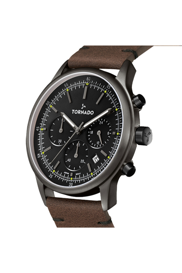 ساعة رجالية كلاسيكية متعددة الوظائف بمينا أسود - T24108-XLDB - 5