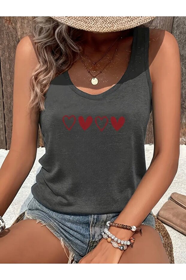 Red Little Hearts Printed Women's T-Shirt