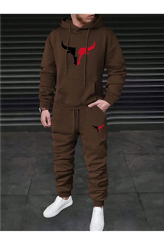 Men's Printed Hooded Tracksuit Set Eyaxx Sportwear Company