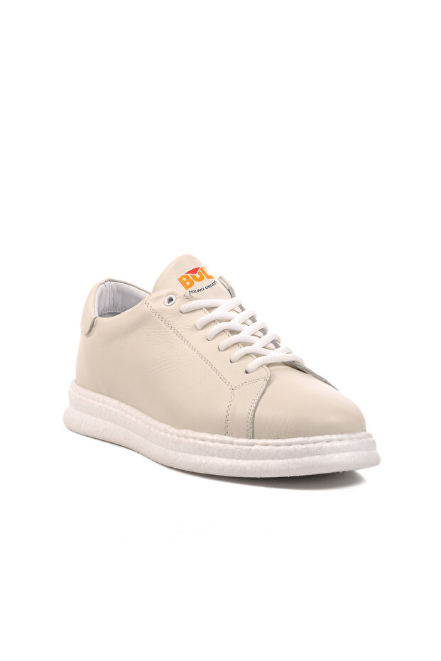 White Genuine Leather Men's Casual Shoes 251013 m