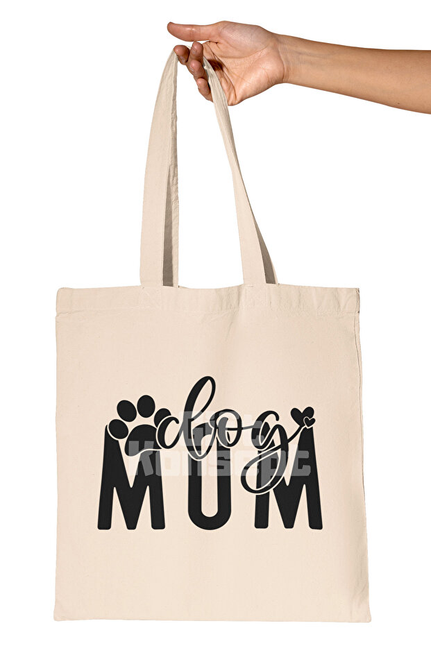 Dog Mom Themed Dog Mom Dog Lover Printed Gift Organic Raw Cloth Bag