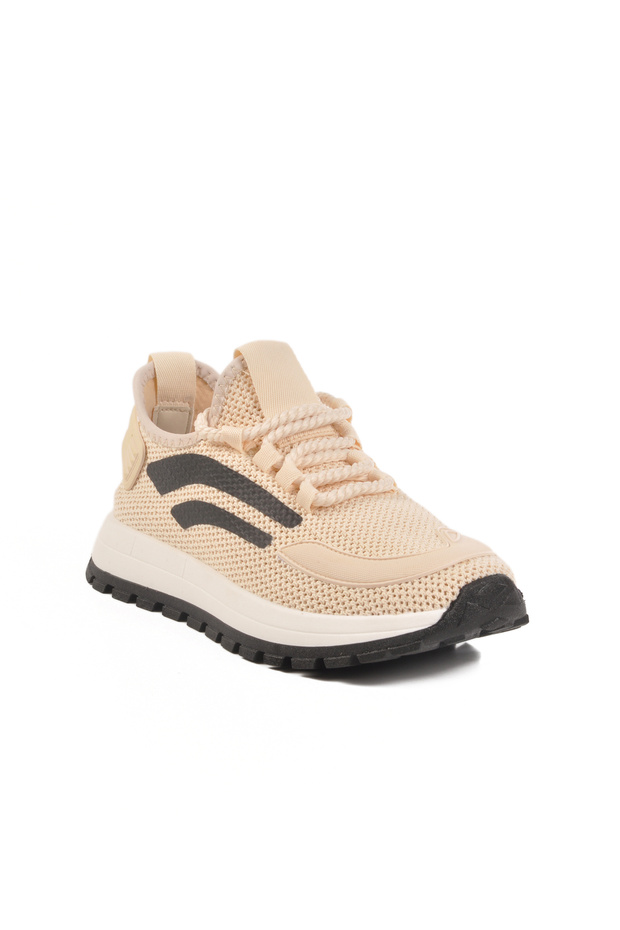Beige-Black Mesh Memory Foam Men's Sports Shoes Nepal m