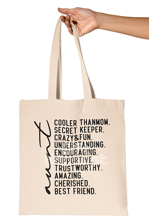 Aunt Strong Character Aunt Hala Printed Gift Organic Raw Cloth Bag