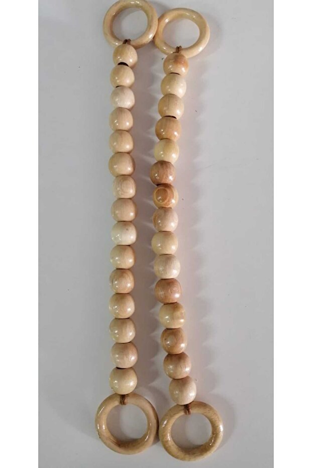 ahşap çanta sapı boncuklu çift - 3