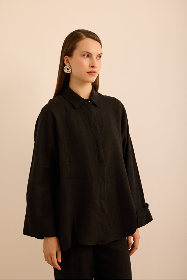 Rahat Form Keten Bluz - 4