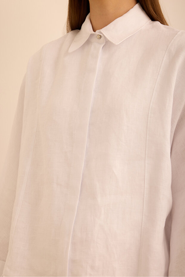 Rahat Form Keten Bluz - 5